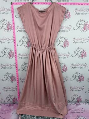 EM ELLE DRESS vintage Sleeveless Dress in Dusty Rose with Gathered Waist